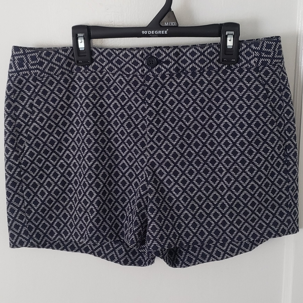 NEW Banana Republic navy geometric flat front chino shorts 4